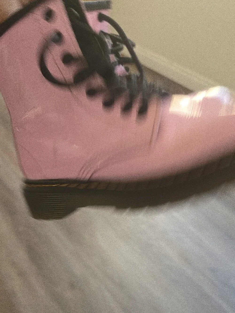 Dr. Martin Pink Lace-Up Leather Boots Doc Martina
